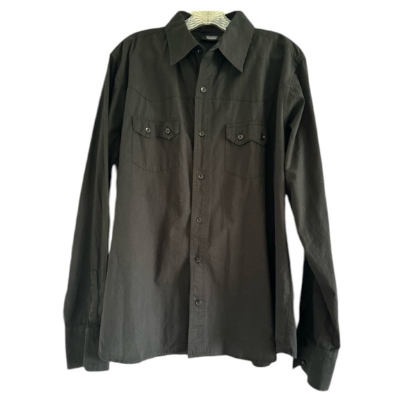 ROCKABILLY FASHIONS Men’s Black Long Sleeve Western Style Pockets-Size XXL - Picture 1 of 5